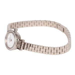 Hermes Faubourg Watch Mini White Lacquered 18K White Gold Hardware & Diamonds